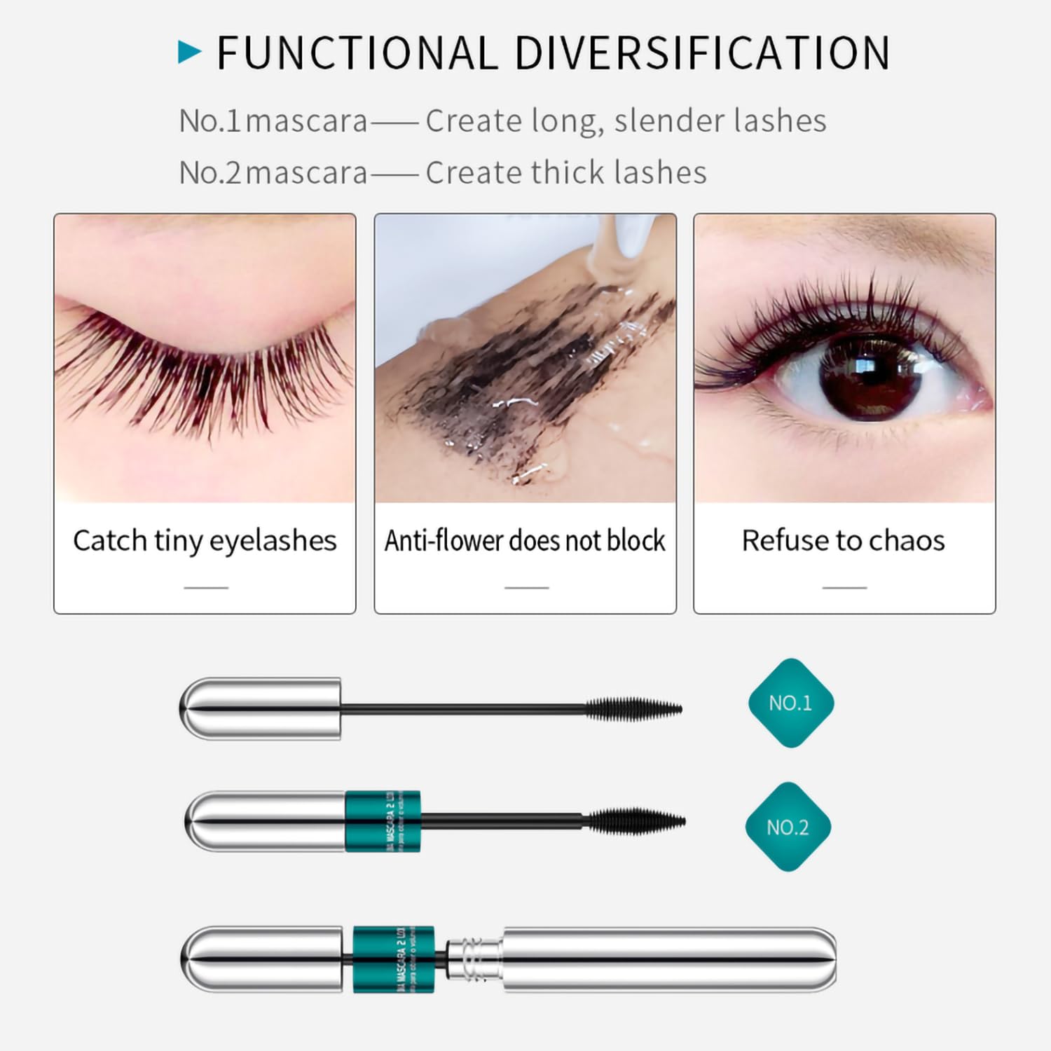 Amazon.com : 2-in-1 4D Silk Fiber Mascara: 5x Longer, Waterproof